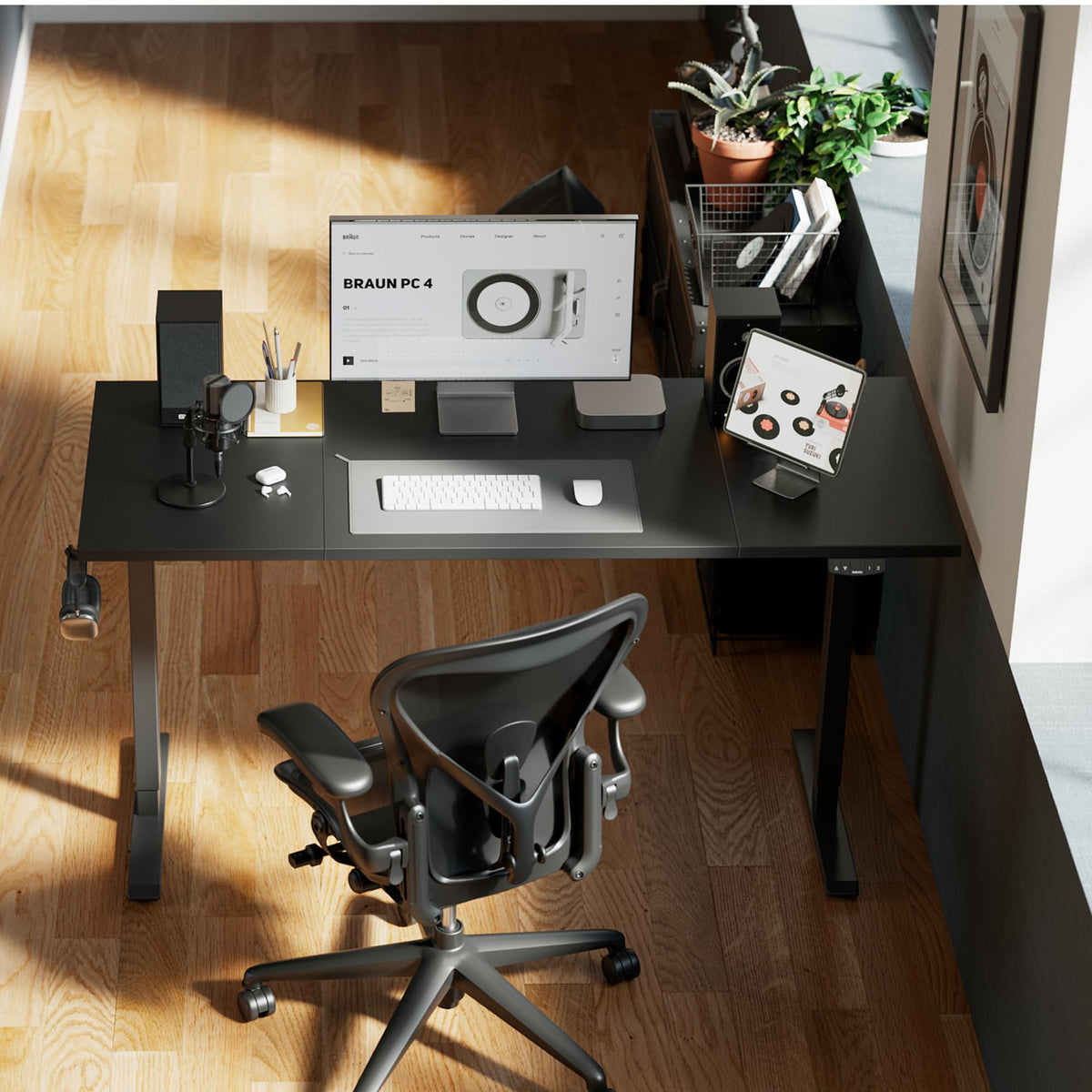 63 * 24 Inch Height Adjustable Electric Standing Desk, Black
