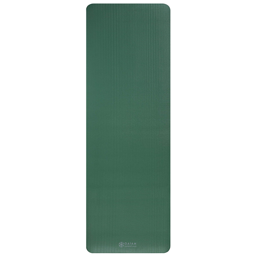 Essentials Thick Yoga Mat with Easy-Cinch Strap (Green, 10mm)