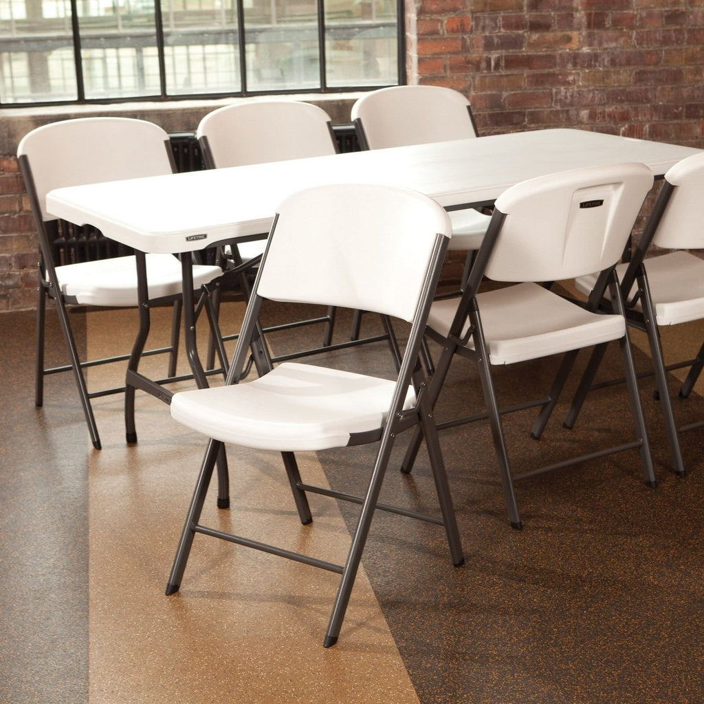 4 Pack, Commercial Grade Folding Chair, White Granite