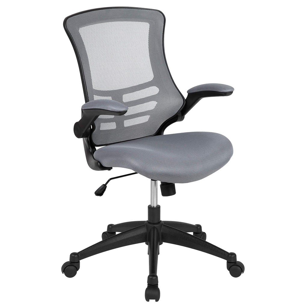 Office Chair, Ergonomic, Mid-Back, Dark Gray Mesh with Swivel