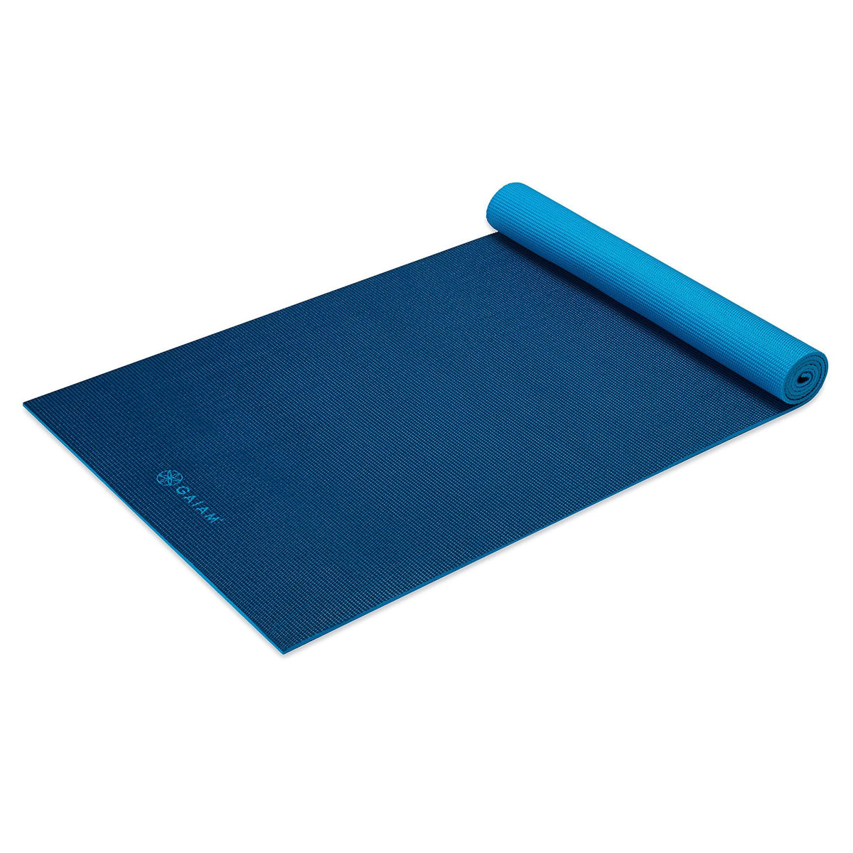 Yoga Mat Premium Solid Color Reversible Non Slip Exercise & Fitness Mat for All Types of Yoga, Pilates & Floor Workouts, Navy/Blue, 6mm, 68"L x 24"W x 6mm Thick