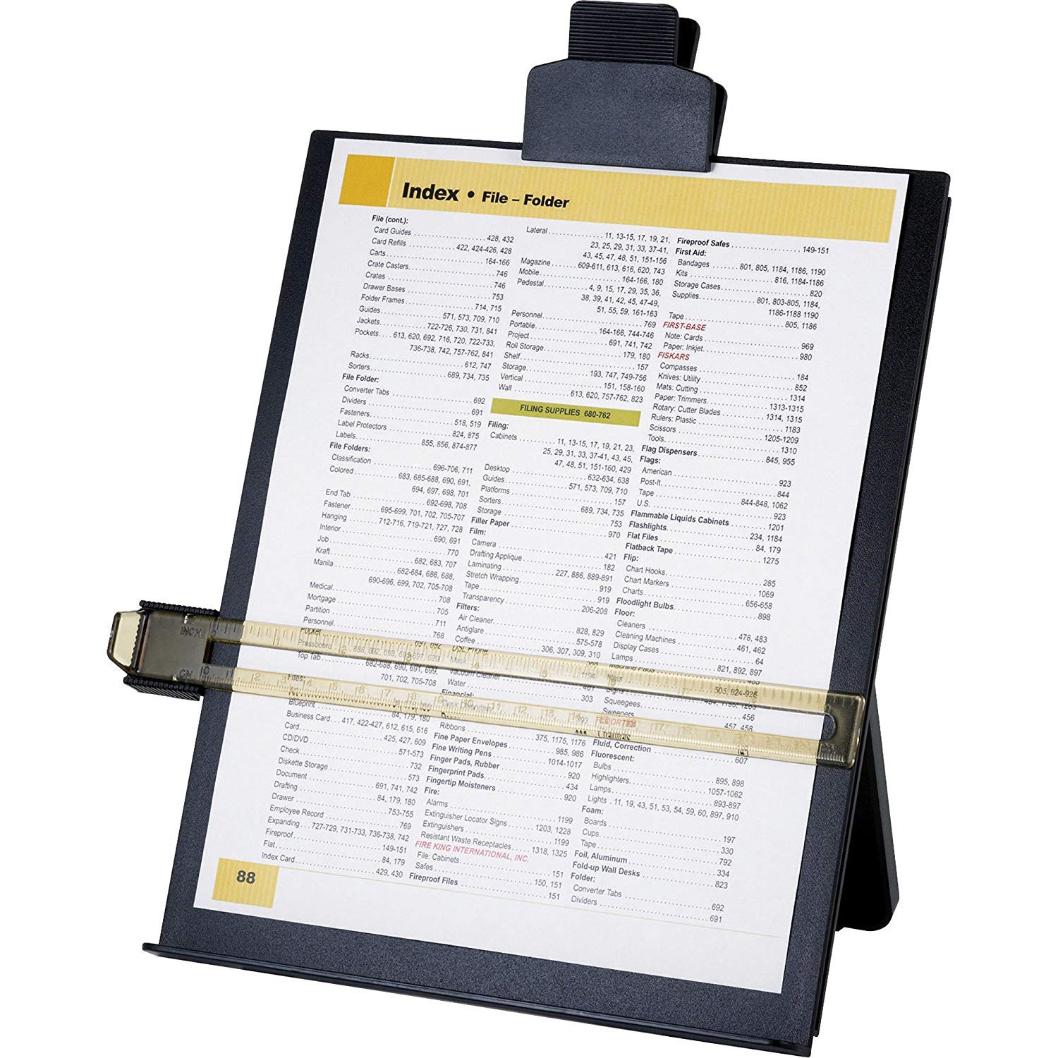 Business Source Easel Document Holders, Adjustable, 10-3/8 x 2-1/4 x 12-1/2 Inches, Black