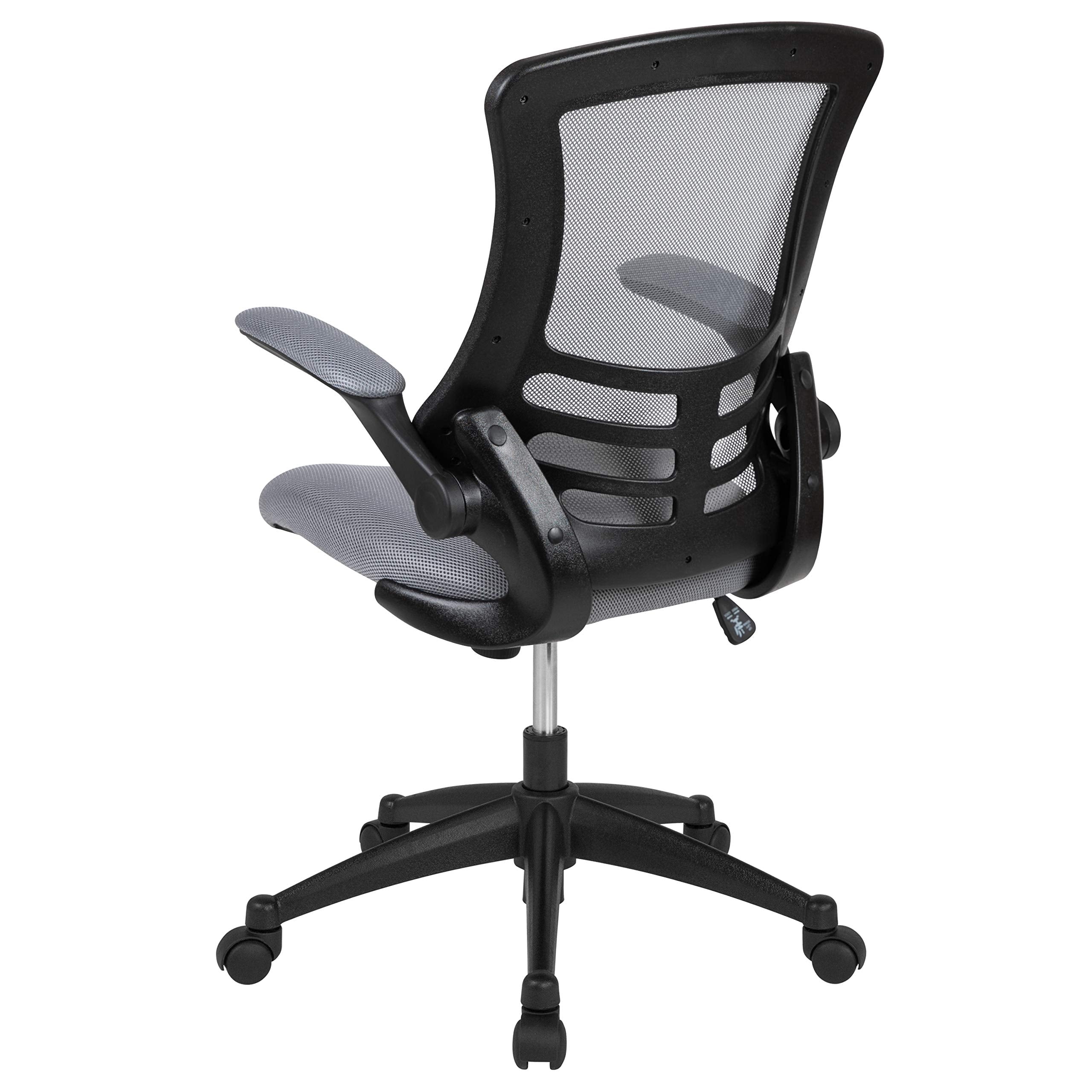 Office Chair, Ergonomic, Mid-Back, Dark Gray Mesh with Swivel