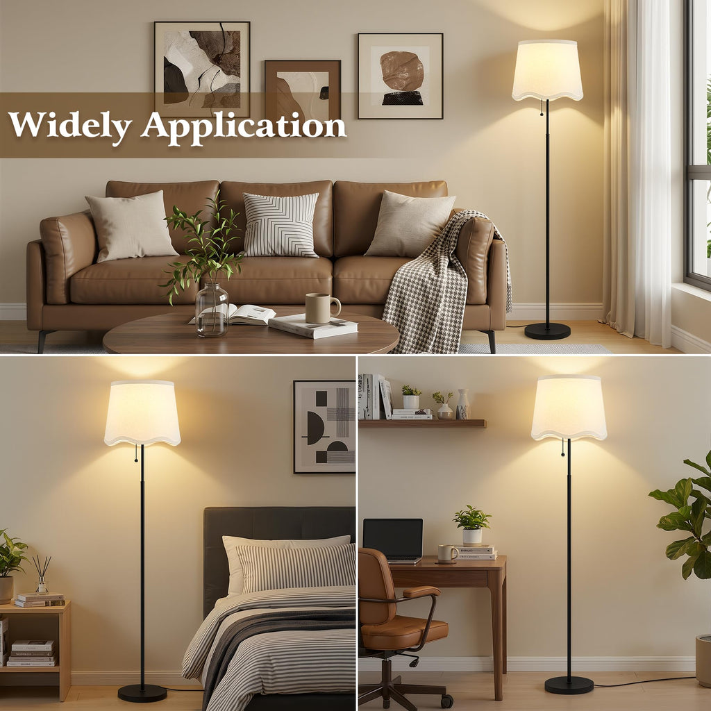 Floor Lamps for Living Room & Bedroom, 60" Modern Tall Standing Lamp, 3CCT