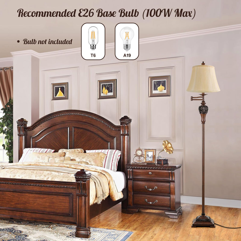 Vintage Floor Lamp for Living Room, Traditional Tall Standing Lamp