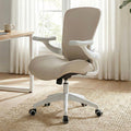 Executive Office Chair, Thick Padded PU Leather Desk Chair with Adjustable Lumbar Support and 3D Armrests, Easy-Clean for Home Office and Study Room(Pack of 1, Pale Gray)