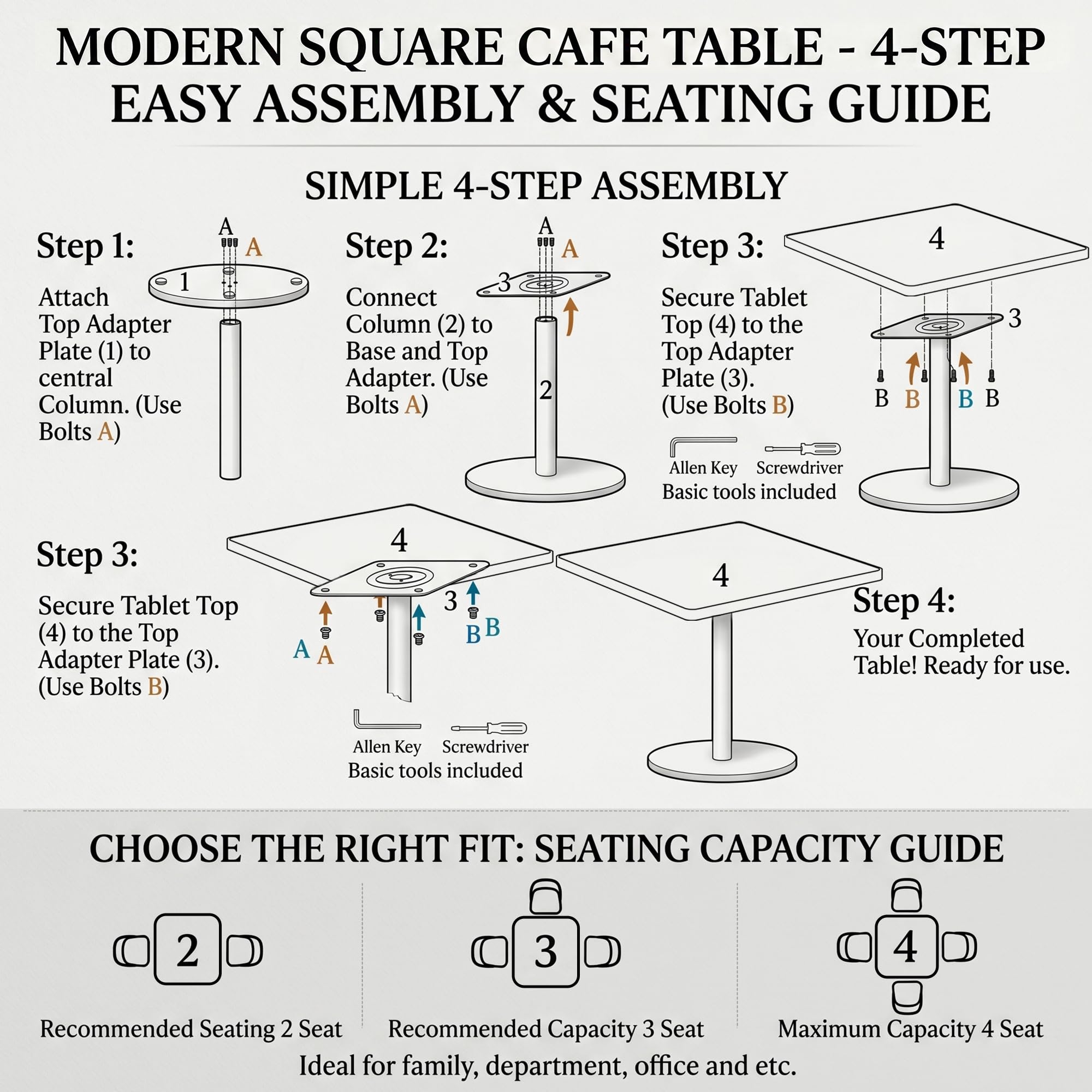 hausway 31.5" Tulip Table,Square Kitchen Dining Table for 2-4 with Thick Sintered Stone Top,Titanium Golden Pedestal Base,Heat-Resistant,Bistro Table for Dining Room,Café,Small Space（Inky Axis）