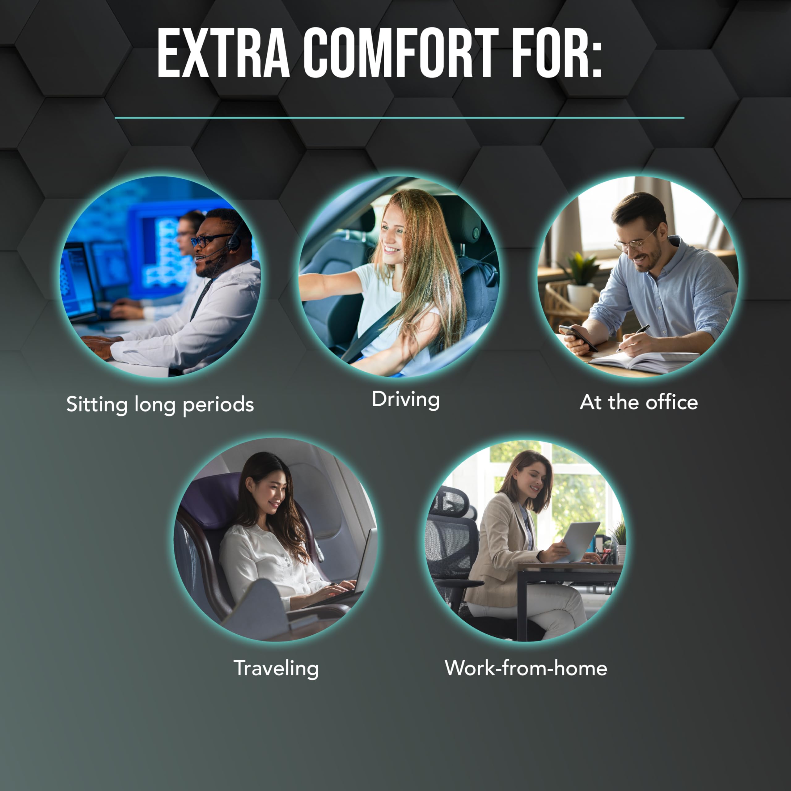 Cooling Memory Foam Lumbar Support Pillow for Office Chair, Gaming Chair & Car Seat Automotive Ergonomic Back Cushion, Home Office Essentials, Sitting Comfort and Posture Relief Back Support