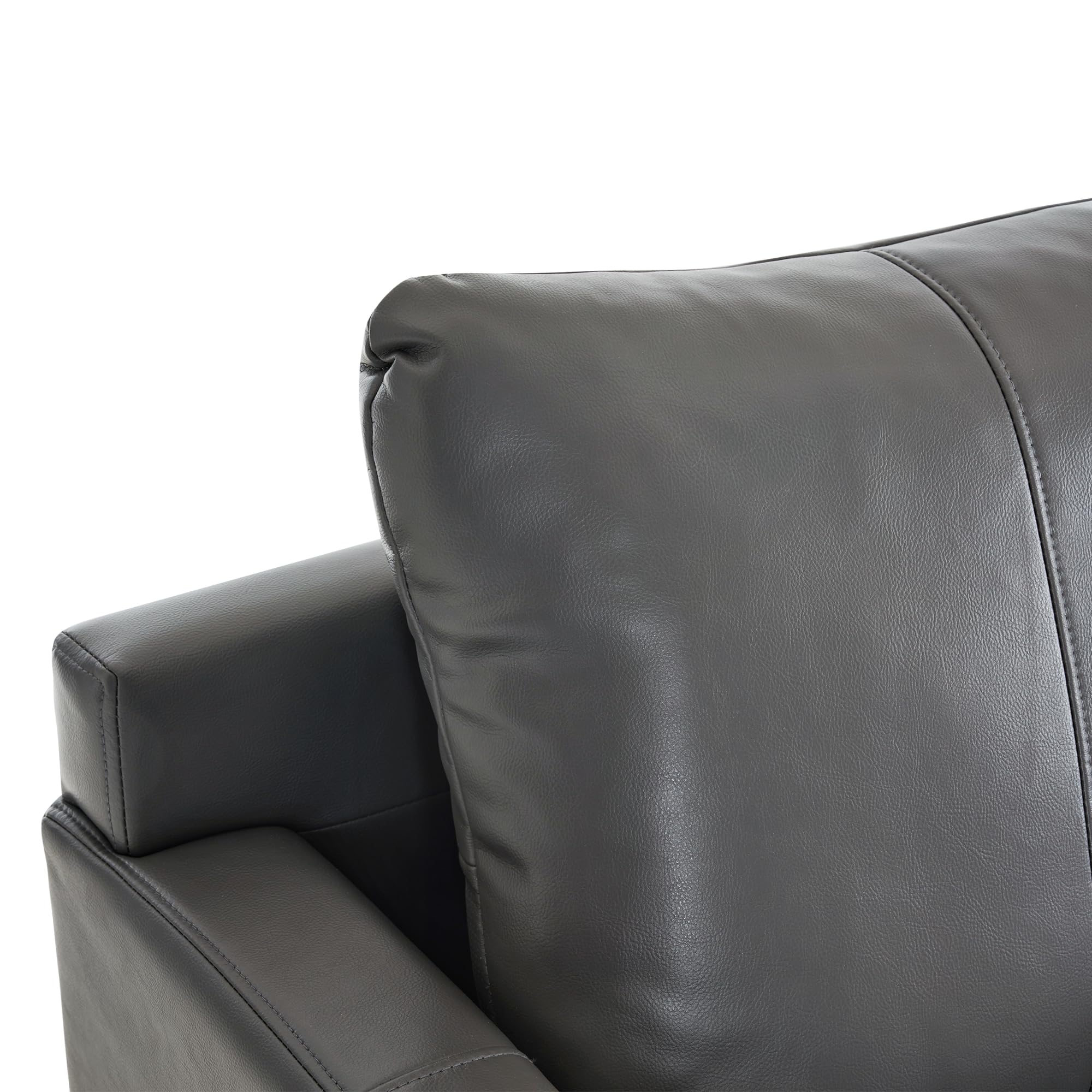 Modern Accent Chair, Faux Leather Lounge Armchair with Sloped Arms, for Living Room, Office, Reception, Waiting Room 4629 (1, Grey)