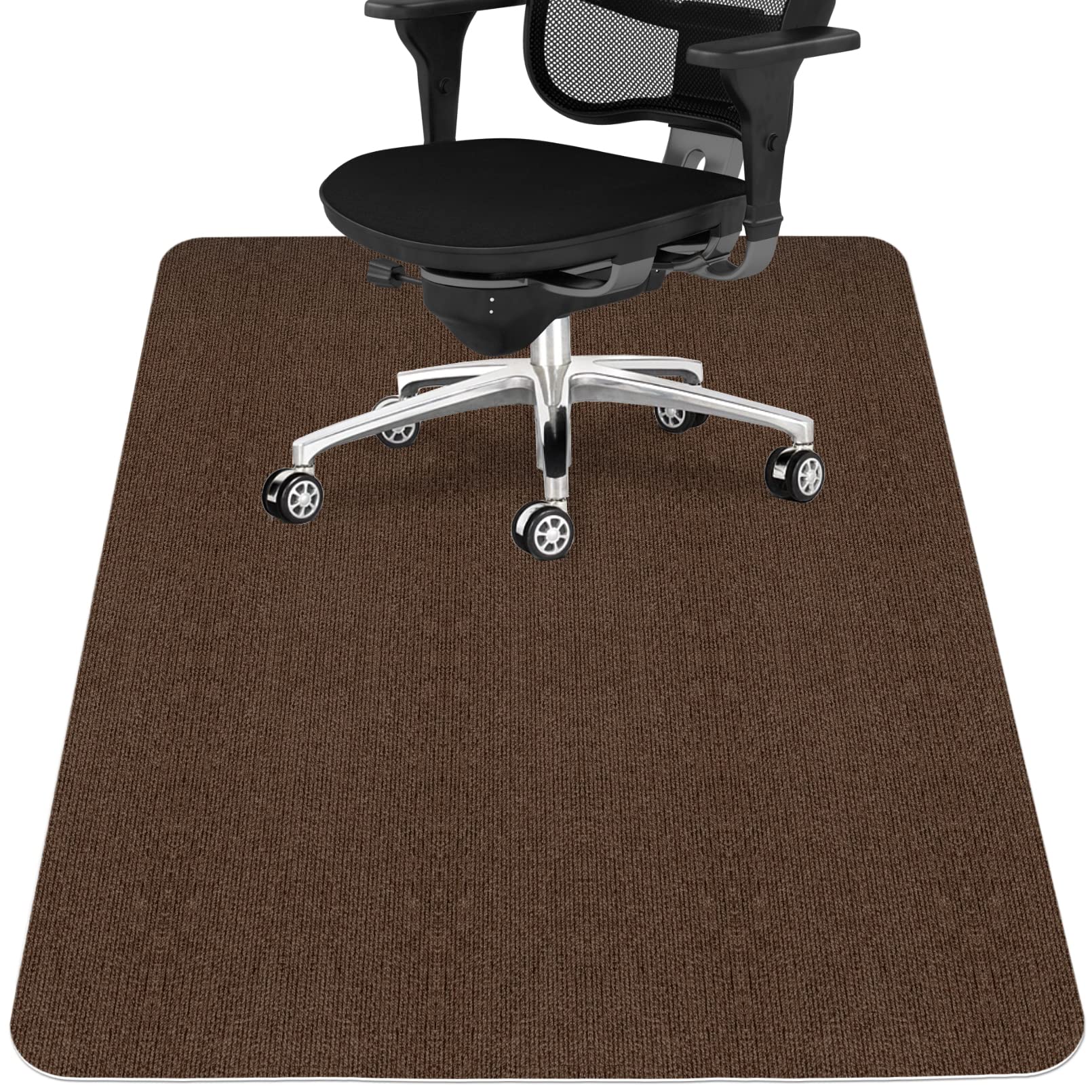 Office Chair Mat for Hardwood Floor,Office Computer Gaming Chair Mat for Tile Floor,Large Floor Protector Rug,Anti-Slip,Easy to Clean,Coffee(48"x36")