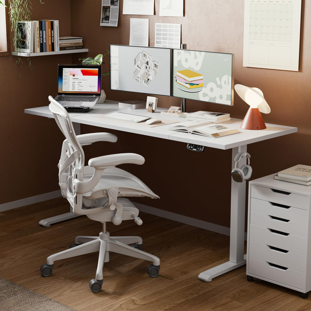 71 * 32 Inch Height Adjustable Electric Standing Desk, White