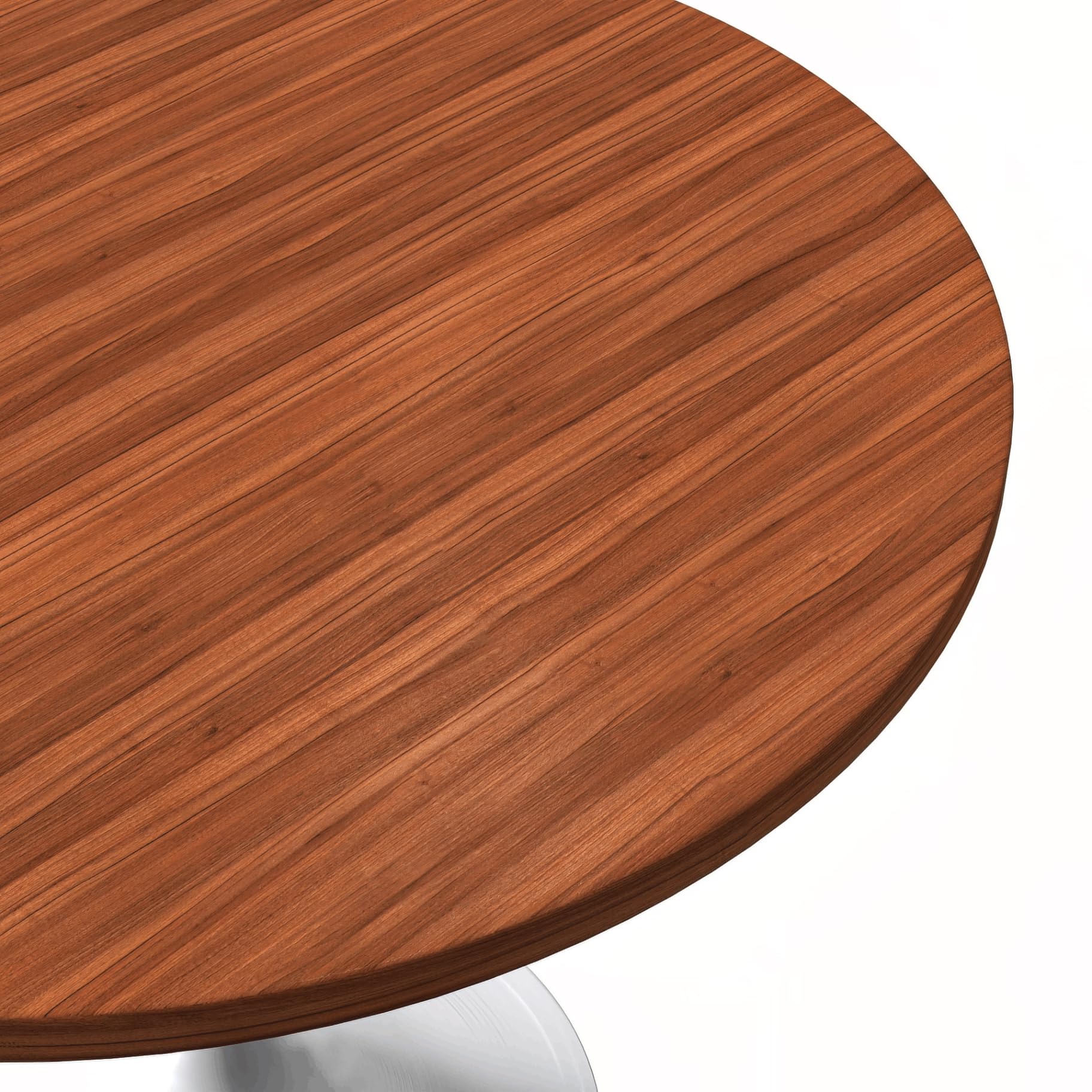 Verve Mid-Century Modern 36 Inch Round Dining Table, MDF Wood Tabletop with White Steel Pedestal Base, Contemporary Kitchen & Dining Room Table, for Small Spaces (Cognac Brown)