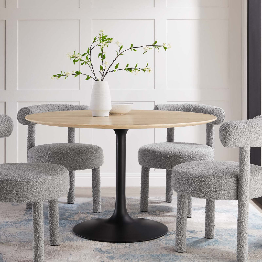 Modway Lippa Dining Table, 48", Black Natural