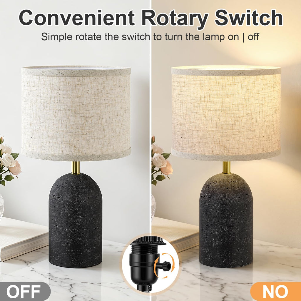 Table Lamps Set of 2, Resin Bedside Lamps for Living Room Bedroom