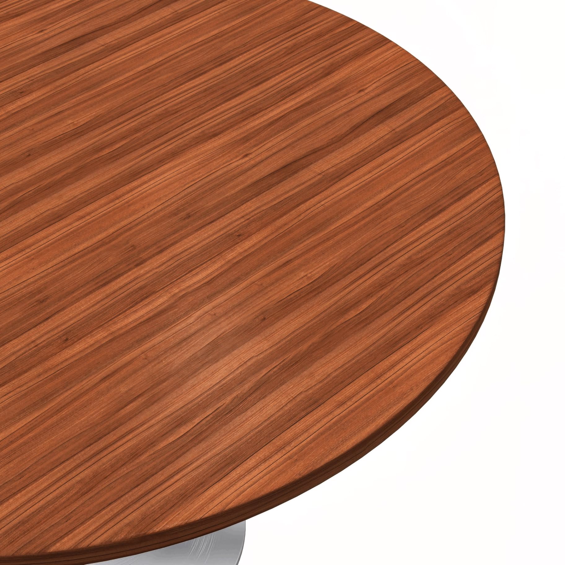 Verve Mid-Century Modern 48 Inch Round Dining Table, MDF Wood Tabletop with White Steel Pedestal Base, Large Pedestal Kitchen & Dining Room Table, Breakfast Nook Table (Cognac Brown)