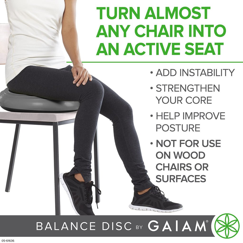 Balance Disc Wobble Cushion, 16", Core Stability Seat (Grey)