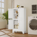 47” White Metal Storage Cabinet, Kitchen Pantry Cabinet