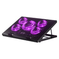 Laptop Cooling Pad, Laptop Cooler with 5 Quiet Fans for 12"-17" Computer PC Notebook Gaming Laptop Fan, Height Adjustable Laptop Cooling Stand Laptop Accessories (Purple)