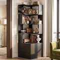 Corner Book Shelf with Drawers, Small Corner Shelf with Drawers