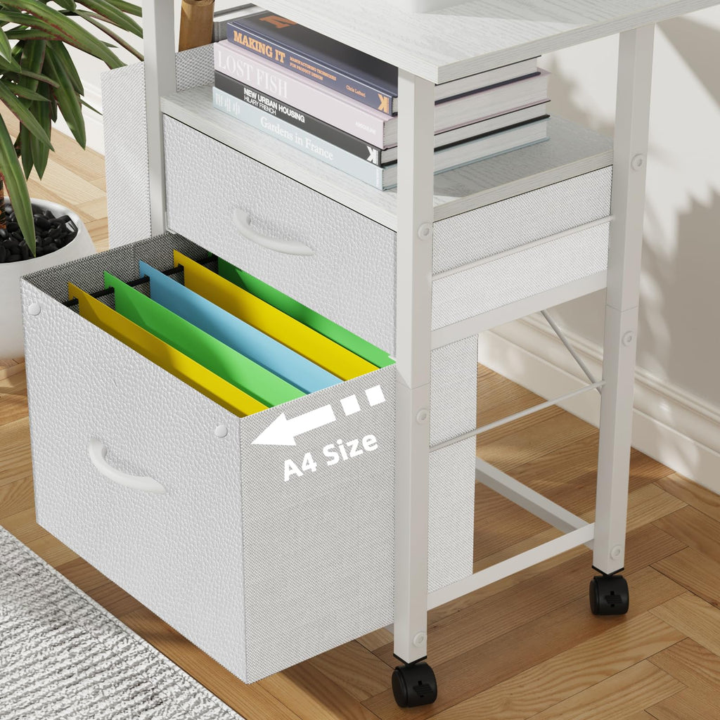 2 Drawer File Cabinet 24''W, Mobile Filing Cabinet, Printer Stand