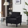 Mid-Century Modern Accent Chair, Black Chenille, 30" (W) x 30.7" (D) x 33" (H), 1 Seat, 380 lbs Weight Capacity