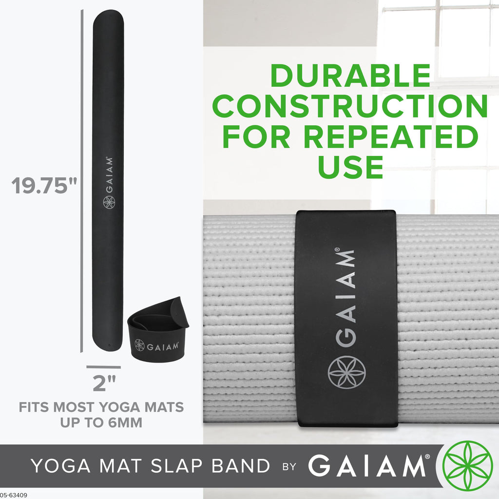 Yoga Mat Strap Slap Band, Snap Closure, Fits Most Mats