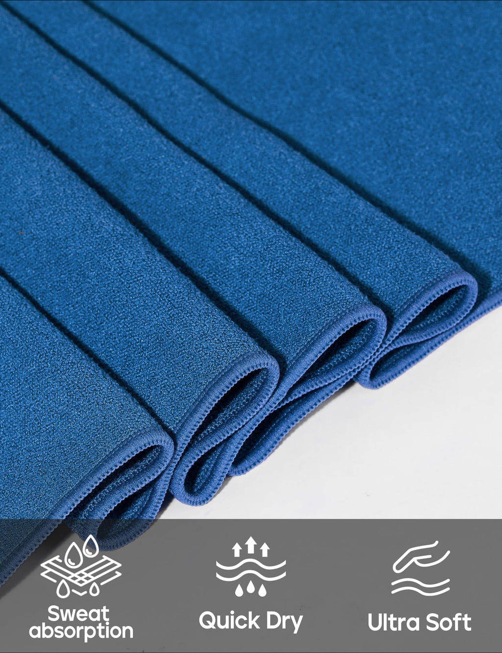 Yoga Mat Towel Non Slip for Hot Yoga Towel with Silicone Grip & Free Spray Bottle, 72"X26" Extra Large Microfiber Yoga Towel for Bikram, Pilates, Fitness (Blue)