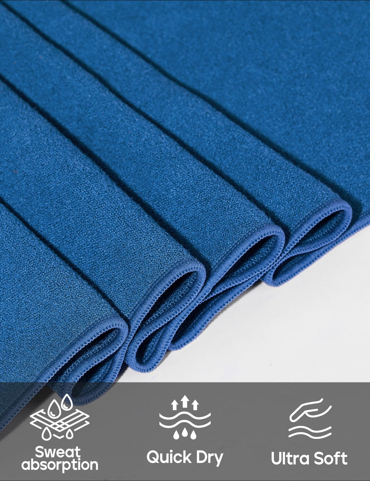 Yoga Mat Towel Non Slip for Hot Yoga Towel with Silicone Grip & Free Spray Bottle, 72"X26" Extra Large Microfiber Yoga Towel for Bikram, Pilates, Fitness (Blue)