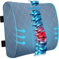 Lumbar Support Pillow for Office Chair Back Support Lumbar Pillow for Car, Gaming, Office Chair - Improve Sitting Posture & Back Pain Relief, Memory Foam, Adjustable Straps, Light Blue