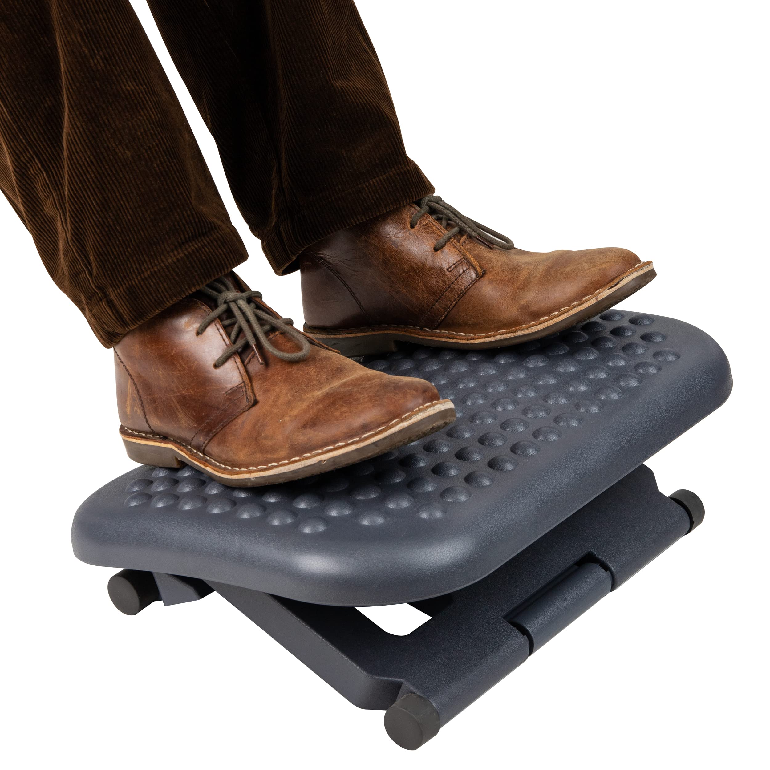 Foot Rest, Under Desk at Work, Ergonomic, Height Adjustable, Office, Plastic, Black