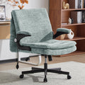 Criss Cross Office Chair with 2 in 1 Inflatable Flip-up Back, Ergonomic Wide Seat Desk Chair with Adjustable Arms and Wheels, Cross Legged Office Chair for Home & Office, Light Green