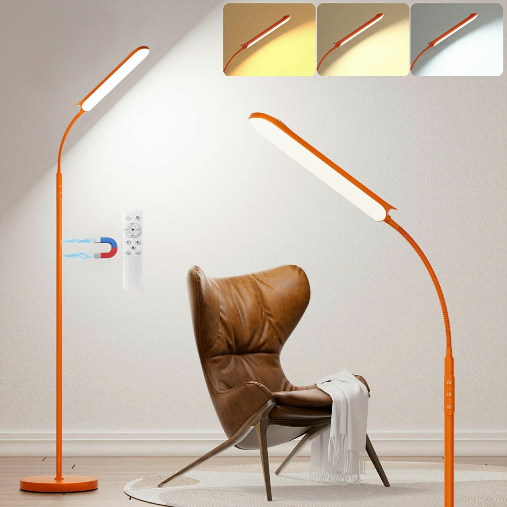 LED Floor Lamp, Super Bright Reading Lamps Floor Standing lamp with Remote & Touch Control, Orange
