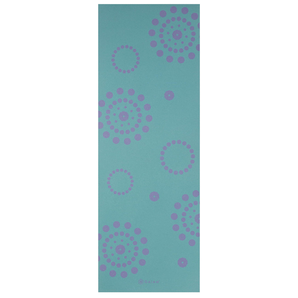 Reversible Yoga Mat, 6mm Thick Print Mat (Aqua Trance)