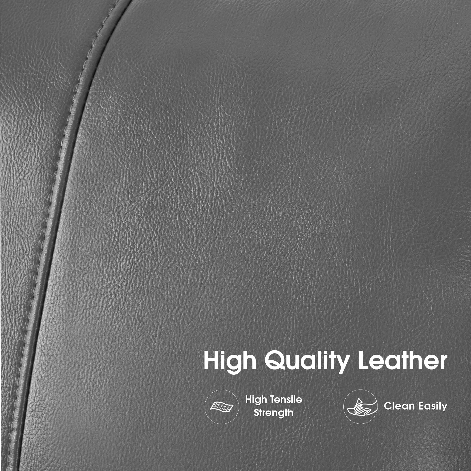 Modern Accent Chair, Faux Leather Lounge Armchair with Sloped Arms, for Living Room, Office, Reception, Waiting Room 4629 (1, Grey)