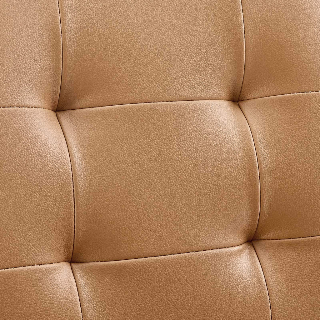 Prim Ribbed Armless Mid Back Swivel Conference Office Chair In Tan