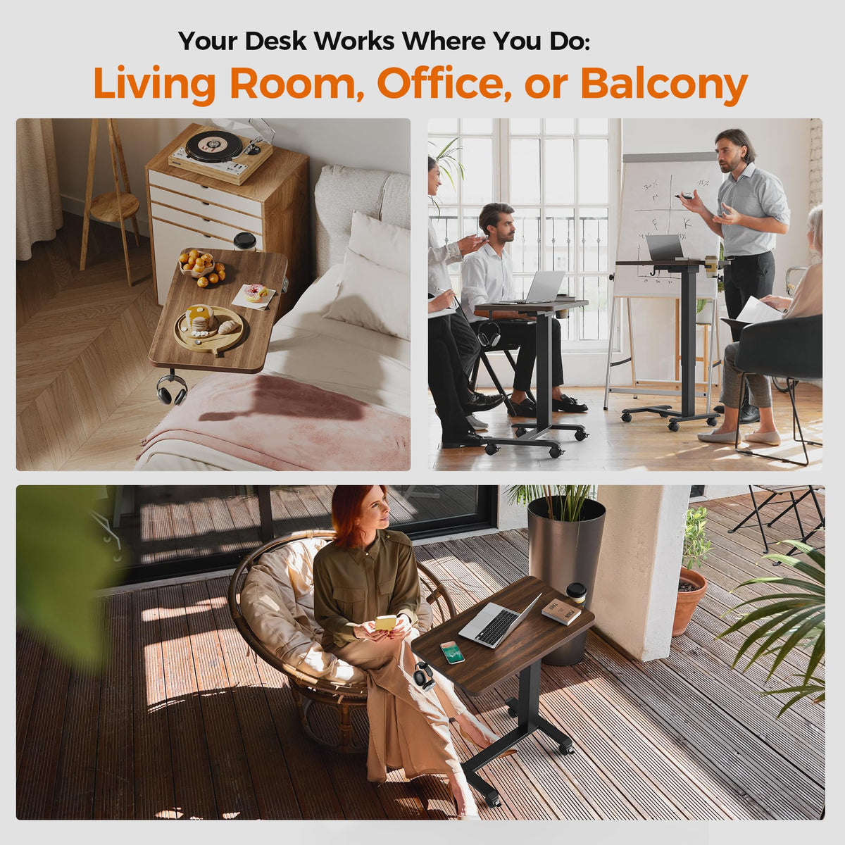 26*16 Inch Height Adjustable Electric Standing Desk, Dark Walnut