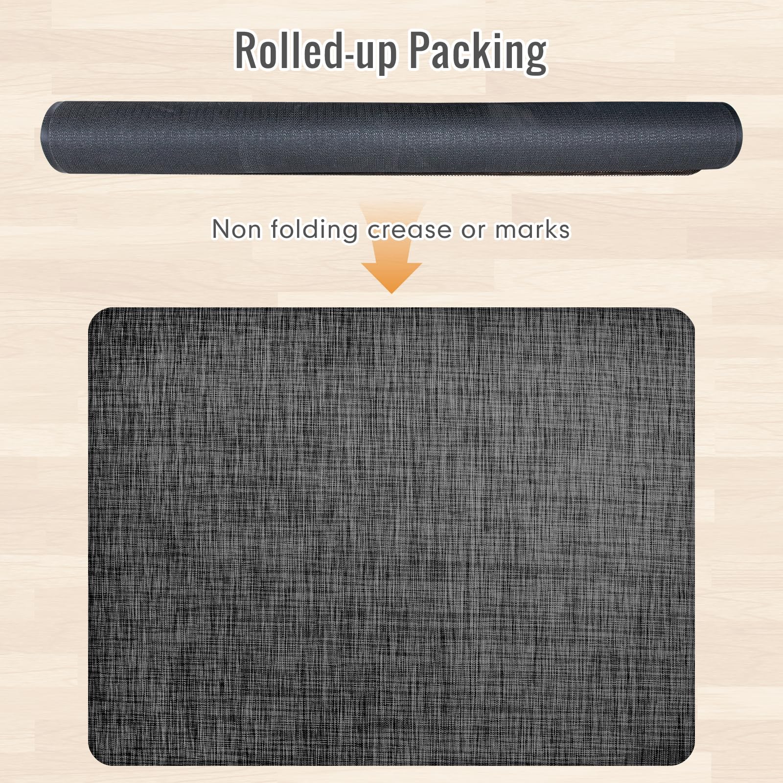 Office Chair Mat,36"x48" Anti-Slip Waterproof Hardwood Floor Chair Mat,Heavy Duty Floor Protector Rolling Chairs for Home Office(Black)