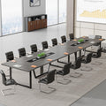 8FT Conference Table Set of 2, Large Meeting Podcast Table for 10 People, Business Style Wooden Training Table with Strong Metal Frame for Office Conference
