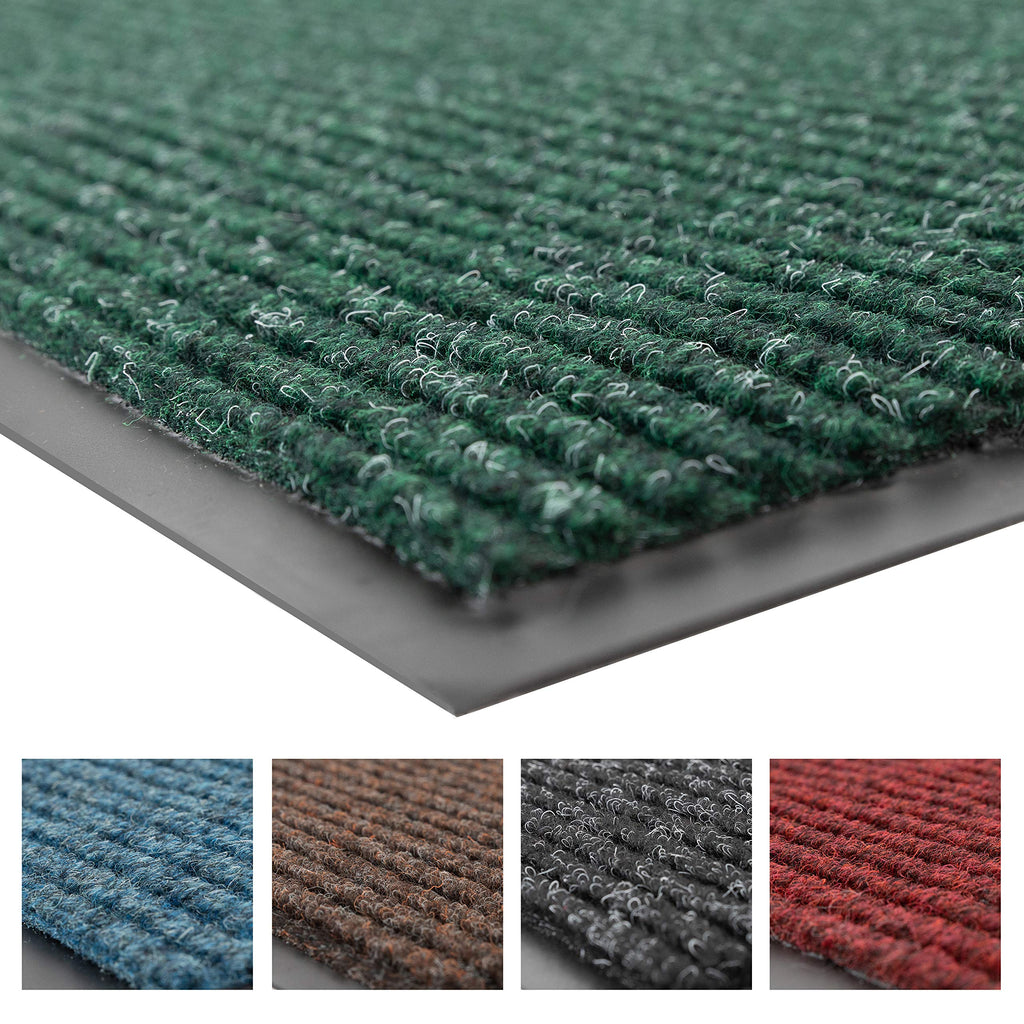 Industrial Door Mat, 2' x 3' Small Entrance Mat, Heavy Duty Commercial Rug for Businesses, Welcome Lobbies, Garage, and Mudroom, Made in the USA, Hunter Green, Brush Step