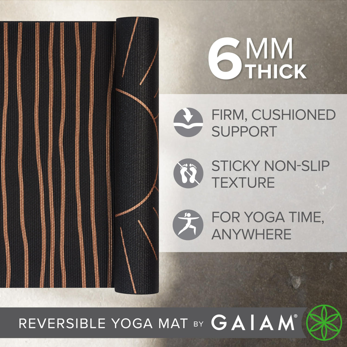 Reversible Yoga Mat, 6mm Thick Print Mat (Cosmic Energy)