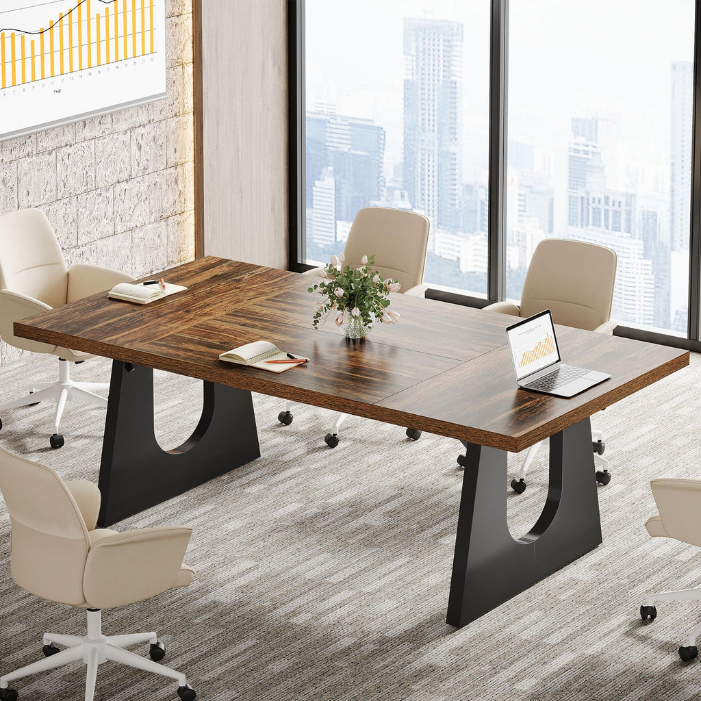 70.86" Rectangular Conference Table for 6-8 (Dark Brown)