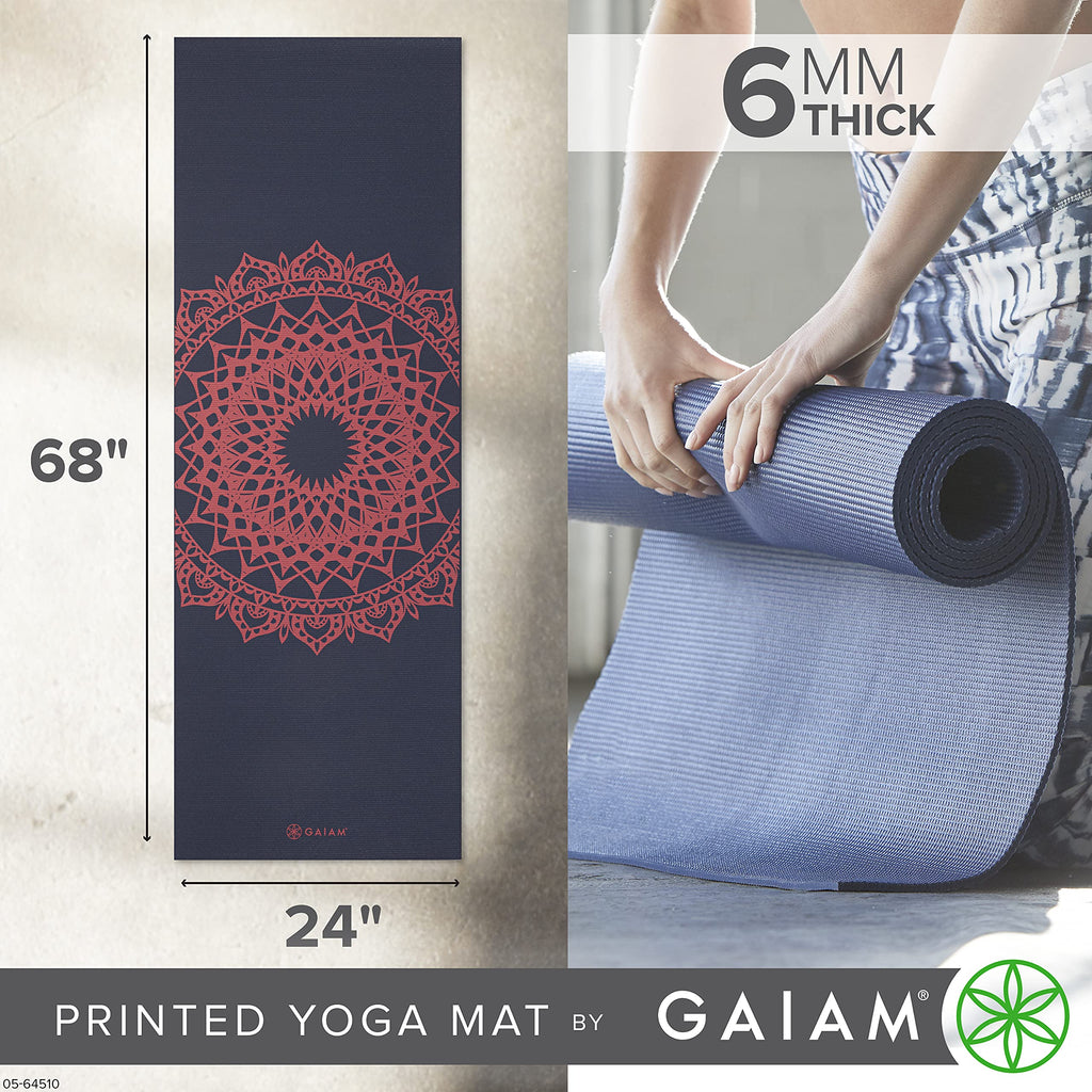 Premium Yoga Mat, 6mm Thick Print Mat (Pink Marrakesh)