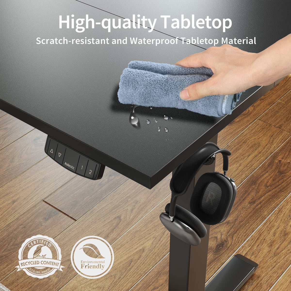 60 * 24 Inch Height Adjustable Electric Standing Desk, Black