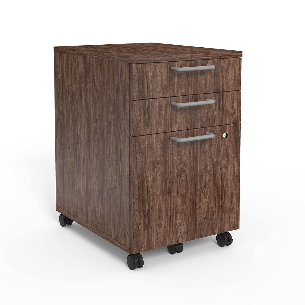 ( 2 pack) Mobile Pedestal File Cabinet with Wheels, 3-Drawer, Letter/Legal Compatible, Espresso