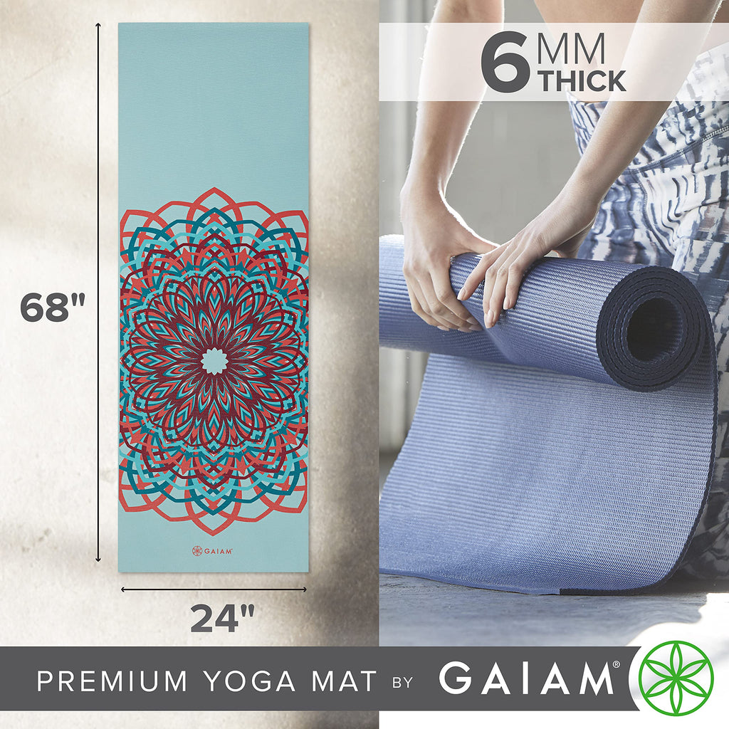 Premium Yoga Mat, 6mm Thick Print Mat (Santorini)