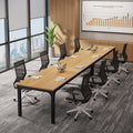 6.5 FT Conference Room Table, 78.74" W x 27.56" D Large Office Conference Table, Modern Seminar Meeting Table Desk for Boardroom, Meeting Room (2, Natural)