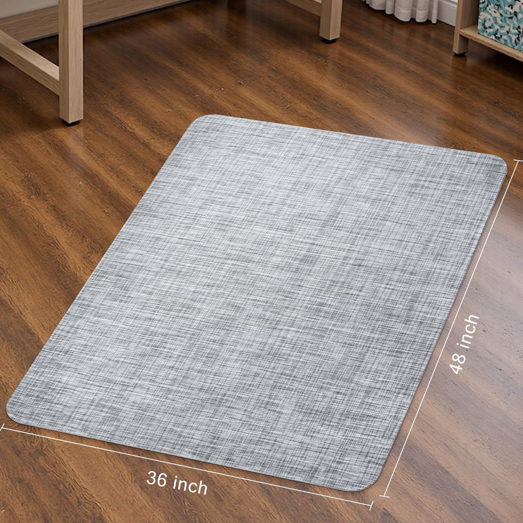 Office Chair Mat for Hardwood & Tile Floor,Computer Gaming Chair Mat for Rolling Chairs Non-Curve, Anti-Slip, Heavy Duty Floor Protector for Home Office,Grey (36" x 48")