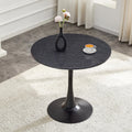Round Tulip Dining Table, 31.5" Circle Tulip Table with Thickened Tabletop & Metal Pedestal, Mid Century Modern Bistro Table for Kitchen, Small Places, Living Room
