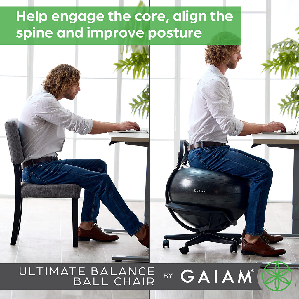 Ultimate Balance Ball Chair, Swivel Base, Home & Office