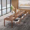 6.5 FT Conference Room Table, 78.74" W x 27.56" D Large Office Conference Table, Modern Seminar Meeting Table Desk for Boardroom, Meeting Room (2, Walnut)